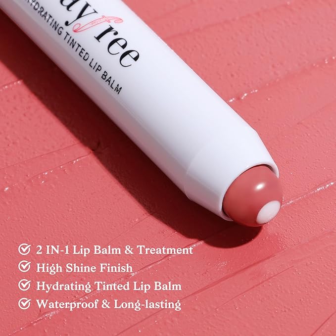 Tinted Lip Balm Plumper, Glossy, Pump Lips, Lightweight, Moisturize & Tint with Jojoba Seed Oil, Vegan Lipbalm Lip Care, Pink Rose-Velvo Beauty