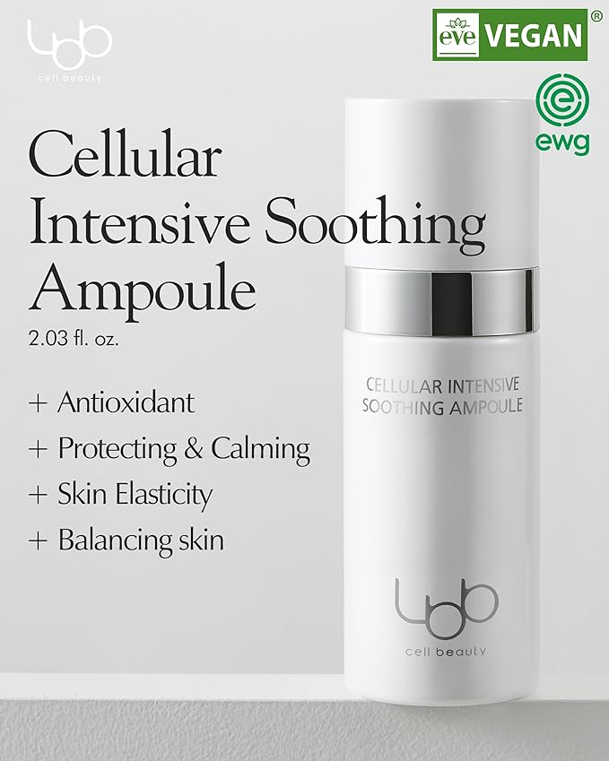LBB Cellular Intensive Soothing Ampoule - Vegan Moisture Glow Calming Face Spray Serum - Skin Balancing, Radiance, Moisturizing - Tangerine Cellular Red Ginseng, Prebiotics 2.03 fl.oz.-Velvo Beauty