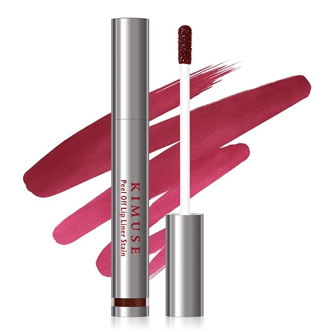 KIMUSE Peel Off Lip Liner Stain, Long Lasting Lip Tint Stain Peel Off, Waterproof, Transfer-Proof, Highly Pigmented Color Peel Off Lip Stain Liner, Matte Finish-Velvo Beauty