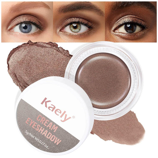 Kaely Single Cream Eyeshadow Pot, Bronze Shimmer Eye Shadow for Older Women High Pigmented Waterproof, Natural Eyeshadow Palette Makeup Brightener, sombras en crema para ojos, Blendable, 20-Velvo Beauty