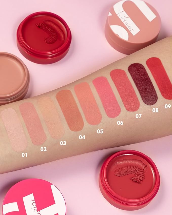 MAEPEOR Cream Blush 9 Color Smooth High-Pigmented Buildable Face Blush Long-Lasting Natural Look Face Blush for Cheeks (Color 01)-Velvo Beauty