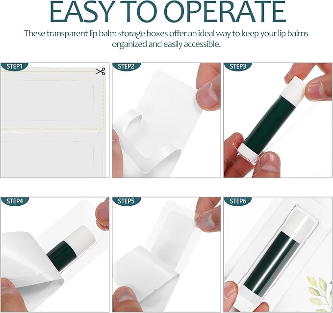 VILLCASE Lip Balm Pouches, 40pcs Plastic Lipstick Money Holder Clear Dome Lip Chap-Stick Money Cash Pounches, Lip Balm Cover for Gift Card DIY Crafts, Not Include Tape-Velvo Beauty