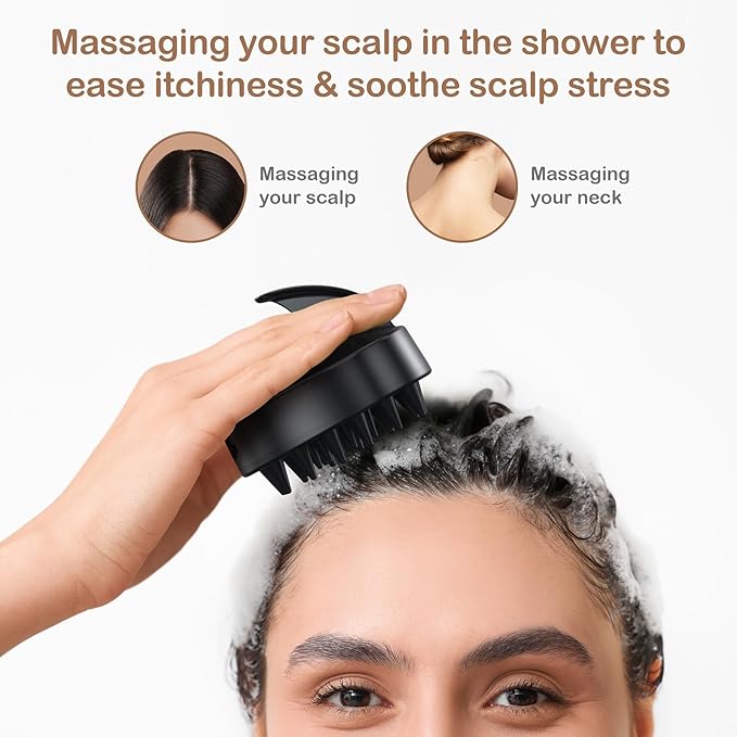 Electric Hair Scalp Massage Brush with Soft Silicone Bristles,3-Level Vibration,IPX6 Waterproof for Hair Growth & Dandruff Removal, Scalp Exfoliator(Green)-Velvo Beauty