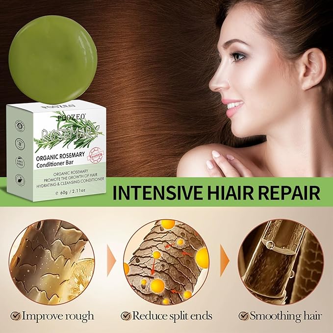 2 Pack Rosemary Shampoo Conditoner Bar Set,Thinning Hair-Volume Shampoo & Conditioner Bar for Men and Women,Hair Thickening & Regrowth Treatment,Hair Growth Soap for Anti-Hair Loss-Velvo Beauty