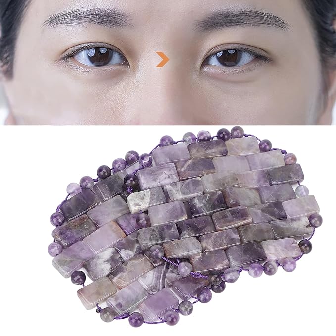 Jade Eye Mask, Amethyst Eye Pack Wrinkle Puff Elimination Dark Circles Fading Quartz Stone Eye Patch Jadestone Eye Massager Relieve Eye Fatigue-Velvo Beauty