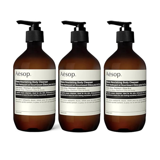 Aesop Eleos Nourishing Body Cleanser | Hydrating Ingredients For Refreshed, Soft Skin | Enriched With Emollients, Humectants, Purifying Botanicals | 500mL / 16.9oz (Pack of 3)-Velvo Beauty