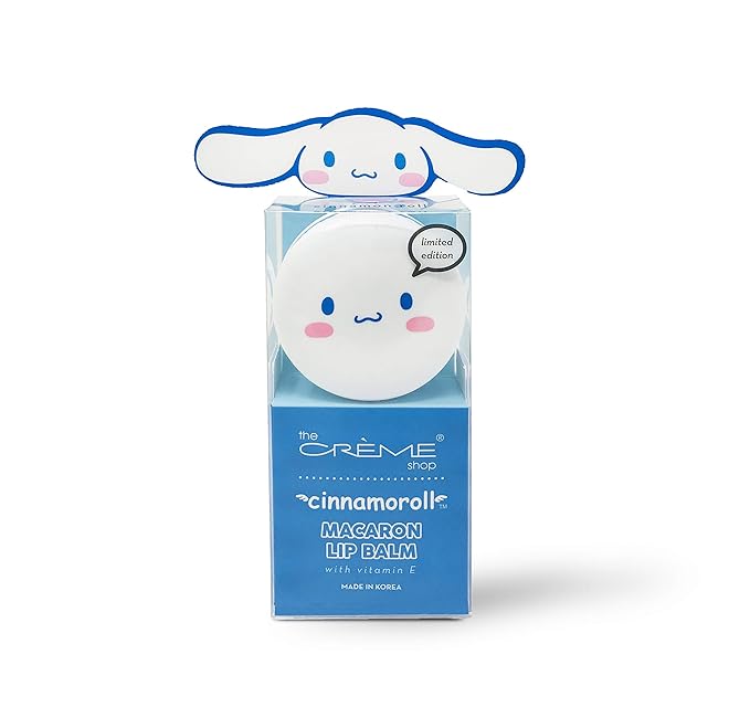 The Crème Shop x Sanrio Hello Kitty Macaron Lip Balm (Cinnamoroll) Korean Cute Scented Pocket Portable Soothing Advanced Must-Have on-The-go-Velvo Beauty