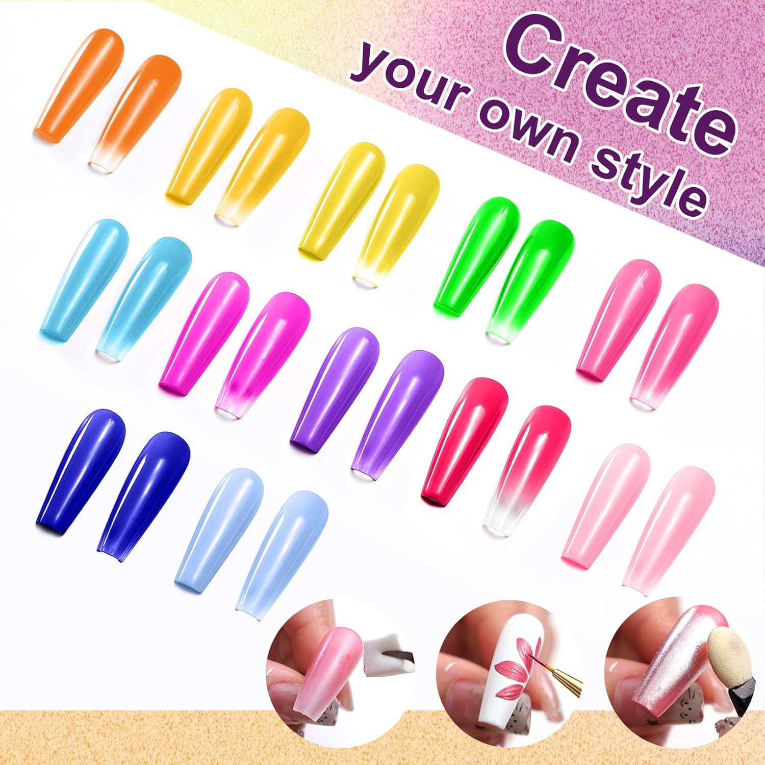 Gradient Painting Gel, 12 Bright Colors Ombre Gel Nail Polish for Pigment Pat Aura Nails, French Manicure DIY Nail Art Long-lasting No-wipe Palette Mojito Sunrise Canvas-Velvo Beauty