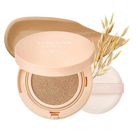 Natural Cover Glow Cushion Foundation | Korean Foundation Makeup | Long-Lasting Buildable Coverage | Lightweight and Moisturizing | Flawless Finish 0.42oz (25N Mocha Beige)-Velvo Beauty