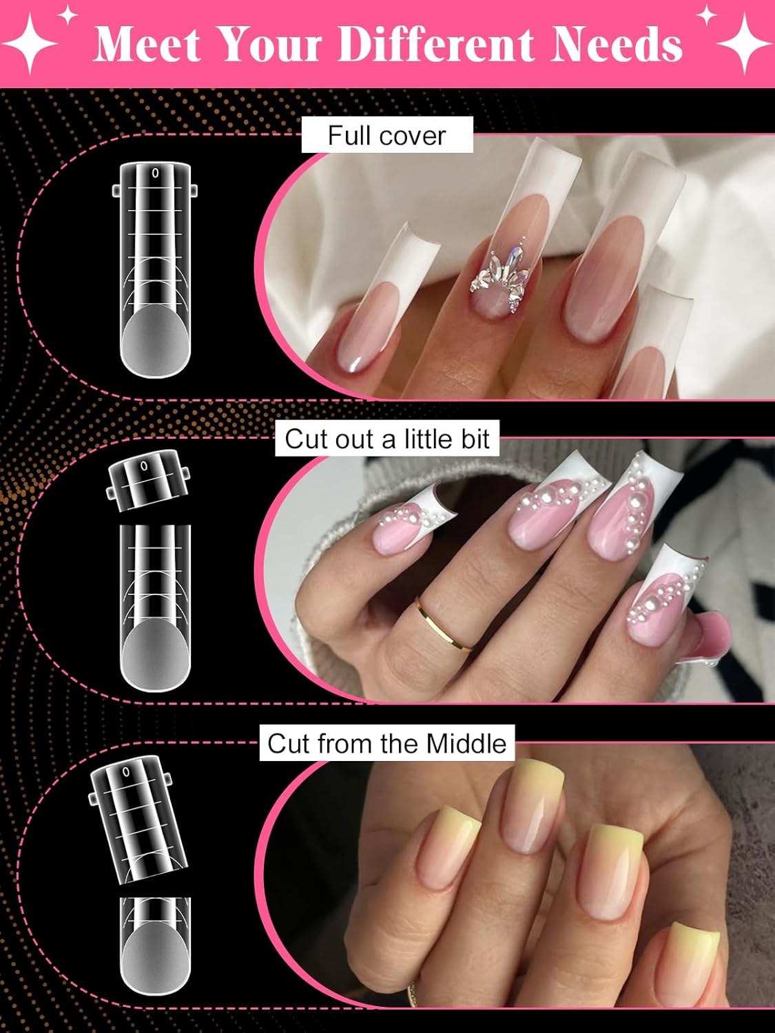 EBANKU Poly Gel Nail Forms - 96PCS Dual Forms for Builder Nail Extension, 4 Style 12 Size Dual Forms Set with 2.5oz Slip Solution, Brush, File, 5PCS Clips-Velvo Beauty