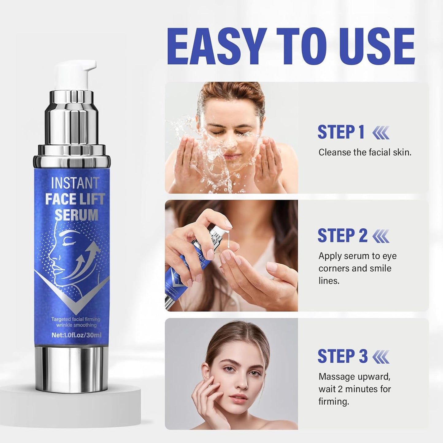 Instant Face Lift Serum，Face Lifting & Skin Tightening, Smooth Fine Lines, Pores and Deep Wrinkles,1Fl Oz-Velvo Beauty