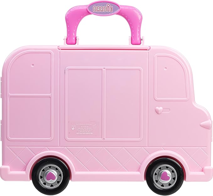 Barbie Car Makeup Kit for Girls, Real Washable Toy Makeup Set, Barbie Gift, Play Makeup and Pretend Play Toys Ages 6 7 8 9 10 11 12-Velvo Beauty