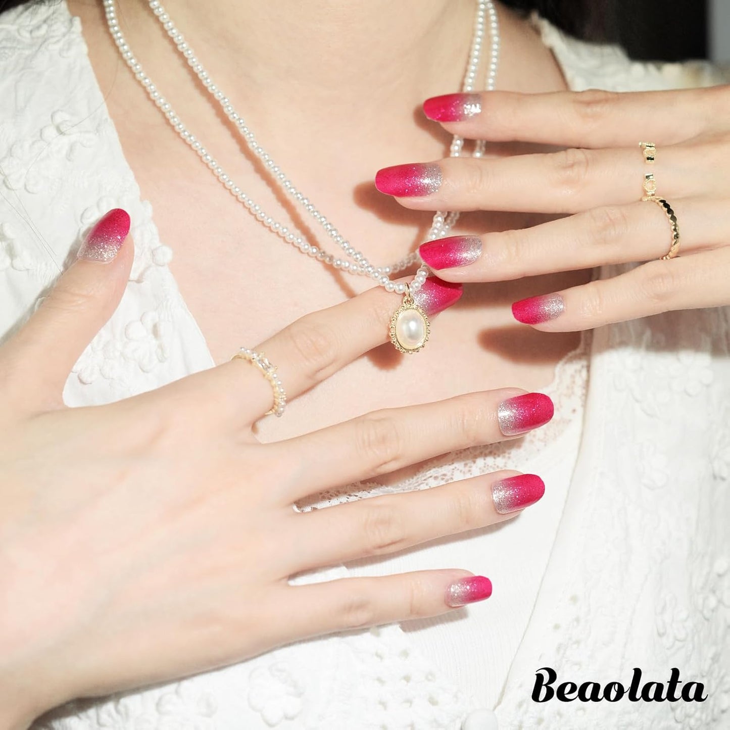 Nail Polish Strips, 32PCS Salon Quality Wraps, Long Lasting Gel Nail Stickers for Women Easy Apply& Remove (Cherry on Top Light Pink)-Velvo Beauty