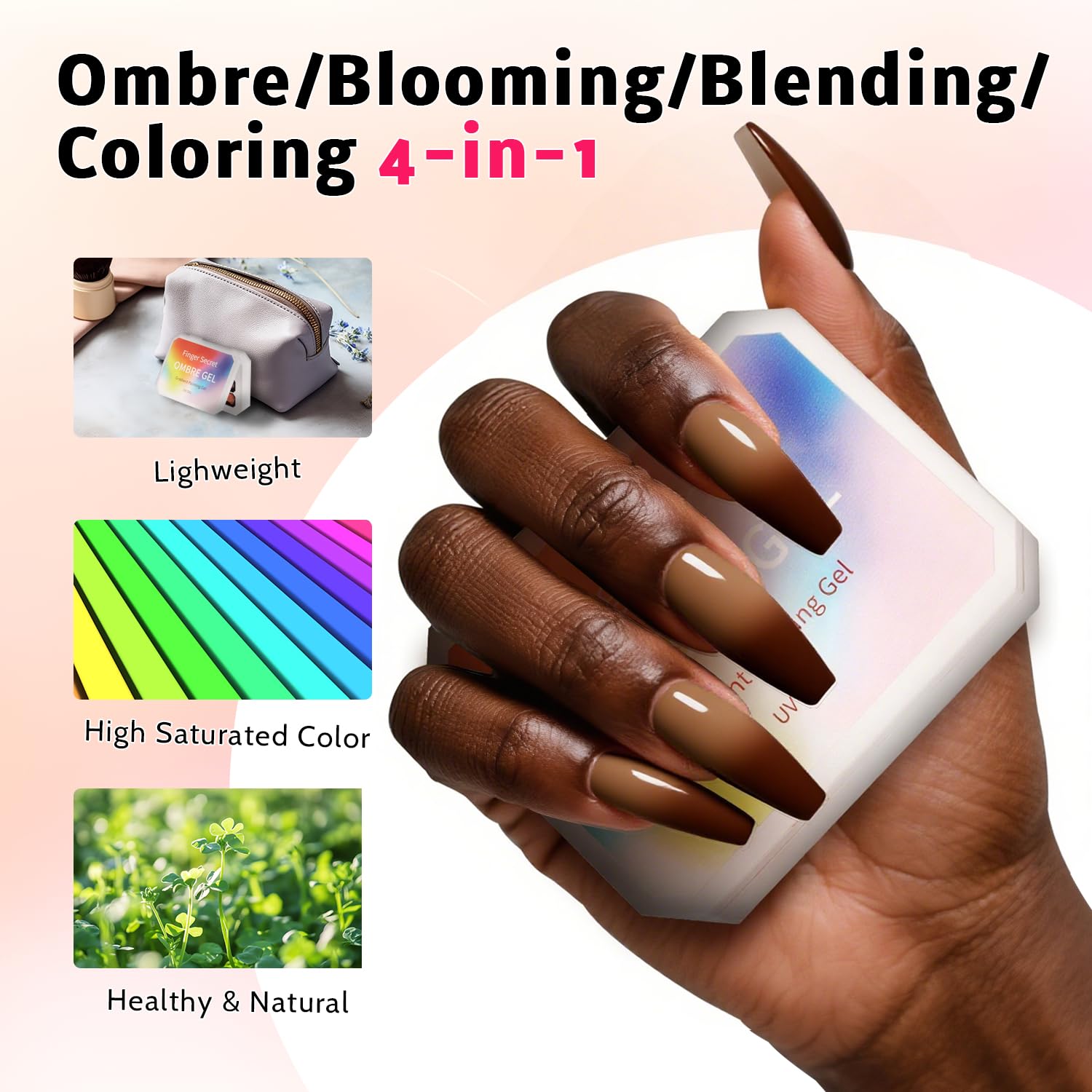 Sponge Pat Paint Nail Gel & Tools Kit, 9 Colors Ombre Nails Gradient Gel Nail Blush Blooming Aura Nails Drawing Stripper Floral Painting Nail Art, No Wipe, UV/LED Curing (9 Colors Set F)-Velvo Beauty