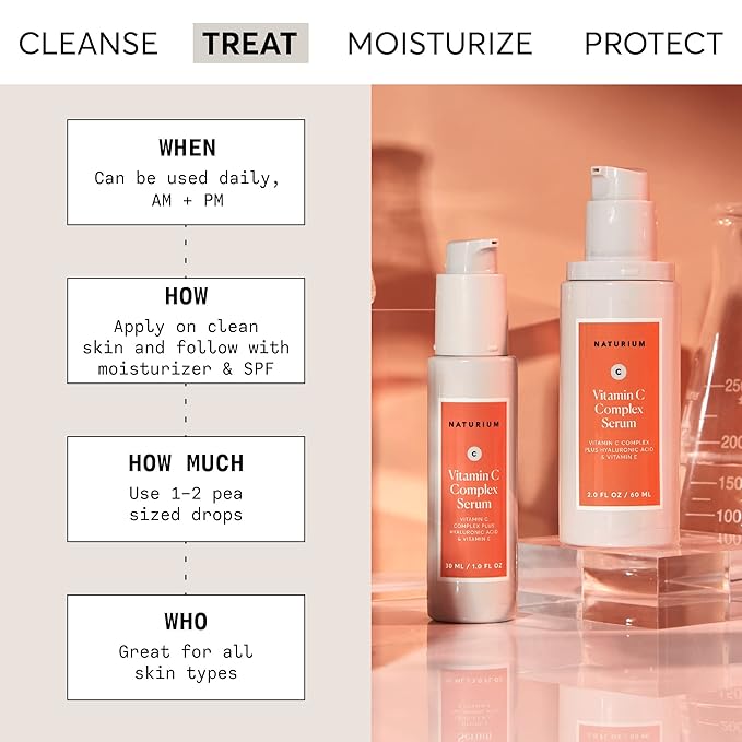 Naturium Vitamin C Complex Face Serum, Anti-Aging Facial Treatment with Hyaluronic Acid & Vitamin E, 1 oz-Velvo Beauty