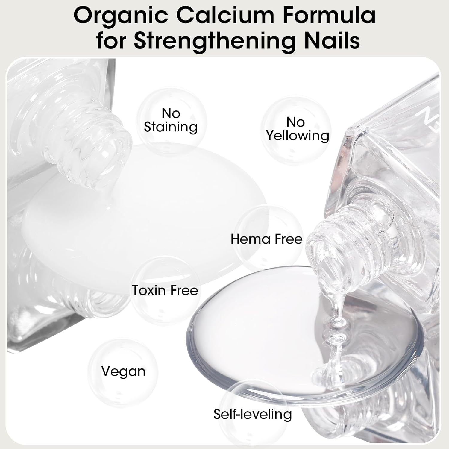 GELLEN Clear Nail Polish Base and Top Coat, Shine No Wipe Top Coat and Tinted Milky White Sheer Base Coat Strengthens Nails - Calcium, Quick Dry Regular Nail Polish, Not UV Gel, Hema Free, Non-toxic-Velvo Beauty