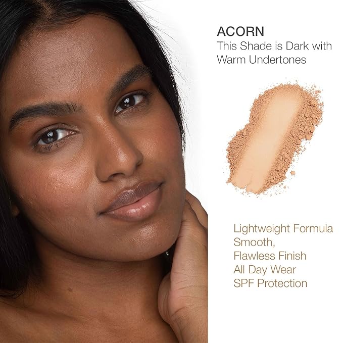 bellapierre Mineral Foundation SPF 15 - Loose Powder Foundation | Vegan & Cruelty Free Natural Makeup | Full Coverage Matte Finish | Hypoallergenic | Oil & Talc Free - 0.32 Oz - Acorn-Velvo Beauty