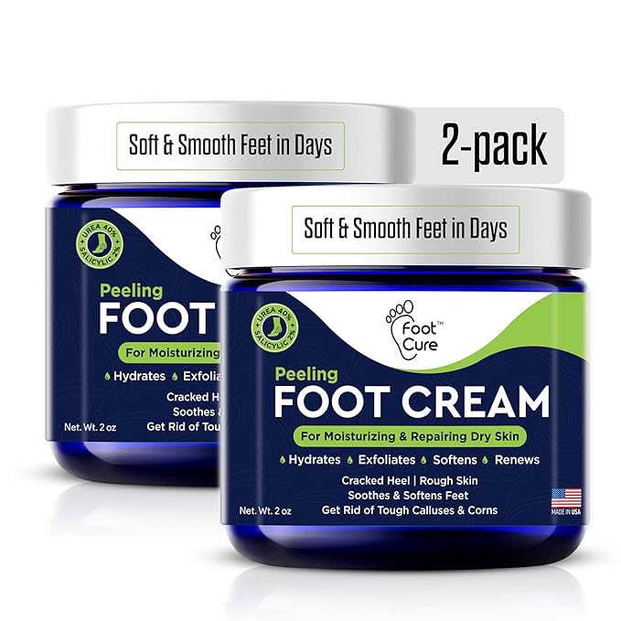 Tea Tree Oil Foot Cream - Moisturizing Athletes Foot Care For Dry Cracked Feet Cream - Heel & Callus Removal, Toenail Treatment, Itchiness Relief - Made in USA Foot Cream, 2 Ounce Pack of 2-Velvo Beauty