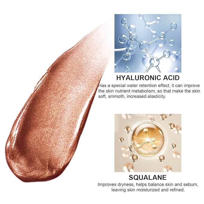 Natural Glow Liquid Filter Makeup, Longwear Face Luminizer, Complexion Booster For Any Part of the Body, Liquid Highlighter with Brush Kit, Infused Hyaluronic Acid, 1.06 fl oz (#06 TAN/DEEP)-Velvo Beauty
