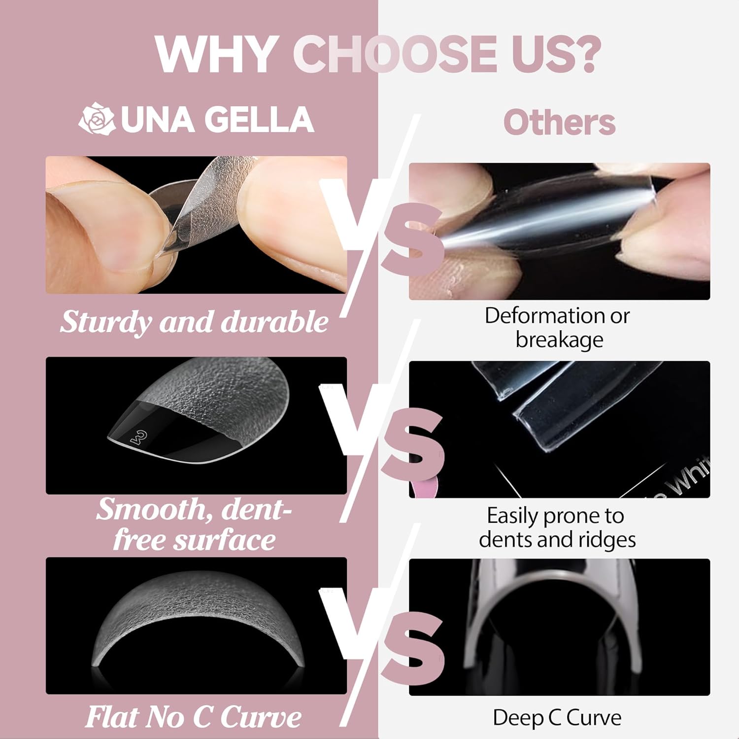 UNA GELLA Oval Round Nail Tips Half Matte 504pcs Short Oval Round Gel Nail Tips Easily Nail Extension for False Fake Acrylic Press On Nails, 12 Sizes Short Gelly Tips-Velvo Beauty