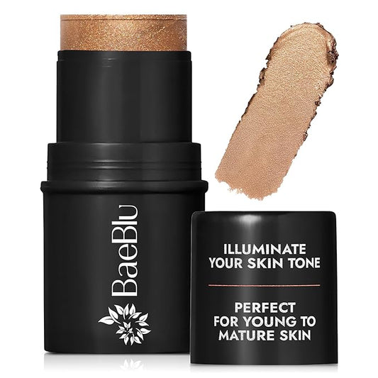 Organic Blush Tube, Brandy - 100% Natural Vegan Cream Blush Sticks, Multi-Use Bronzer, & Highlighter for Lips, Cheeks & Eyes, Buildable Shimmer, Gluten-Free, Paraben-Free, Made in USA-Velvo Beauty