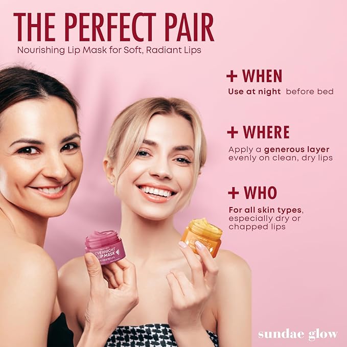 Mango, Vanilla & Watermelon Duo Lip Mask & Scrub - Dermatologist Tested, Anti-Aging, Korean Skin Care, Deep Hydration - Smooth, Soft & Plump Lips - Clean Beauty, Vegan, Non-GMO - 1 Pack-Velvo Beauty