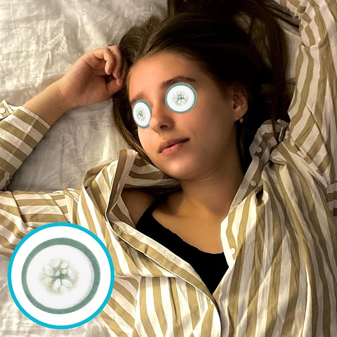 Mobestech Cucumber Eye Pads 100 Pads Non-woven Eye Soothing Spa Cooling Eye Patches with Fruit Vegetable Extracts for Eyes Reduce Dark Circles-Velvo Beauty
