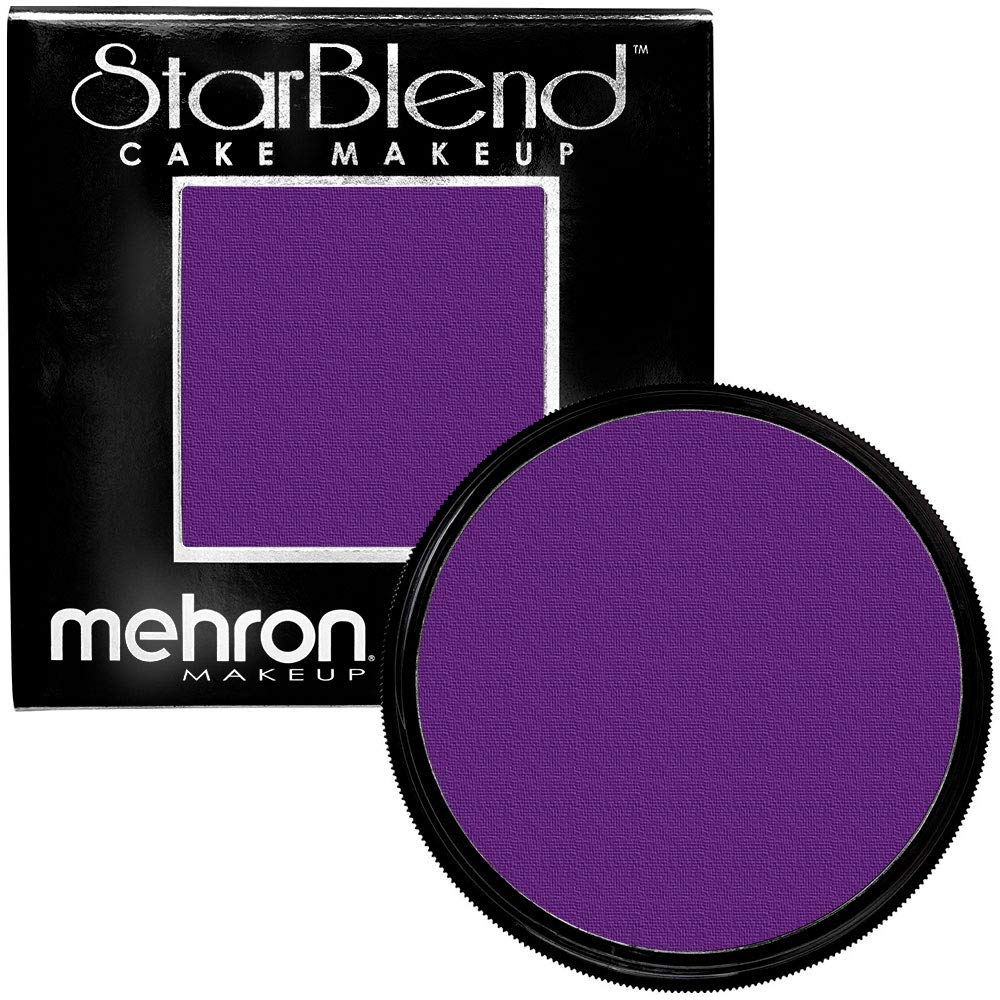 Mehron Makeup StarBlend Cake Makeup | Wet/Dry Pressed Powder | Powder Foundation | Purple Face Paint & Body Paint 2 oz (56g)-Velvo Beauty