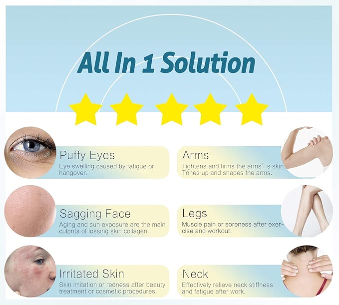 ESARORA Ice Roller, Ice Roller for Face & Eye, Puffiness, Migraine, Pain Relief and Minor Injury, Skin Care Products with 2 Roller (1 Plastic Roller & 1 Stainless Steel Roller)-Velvo Beauty