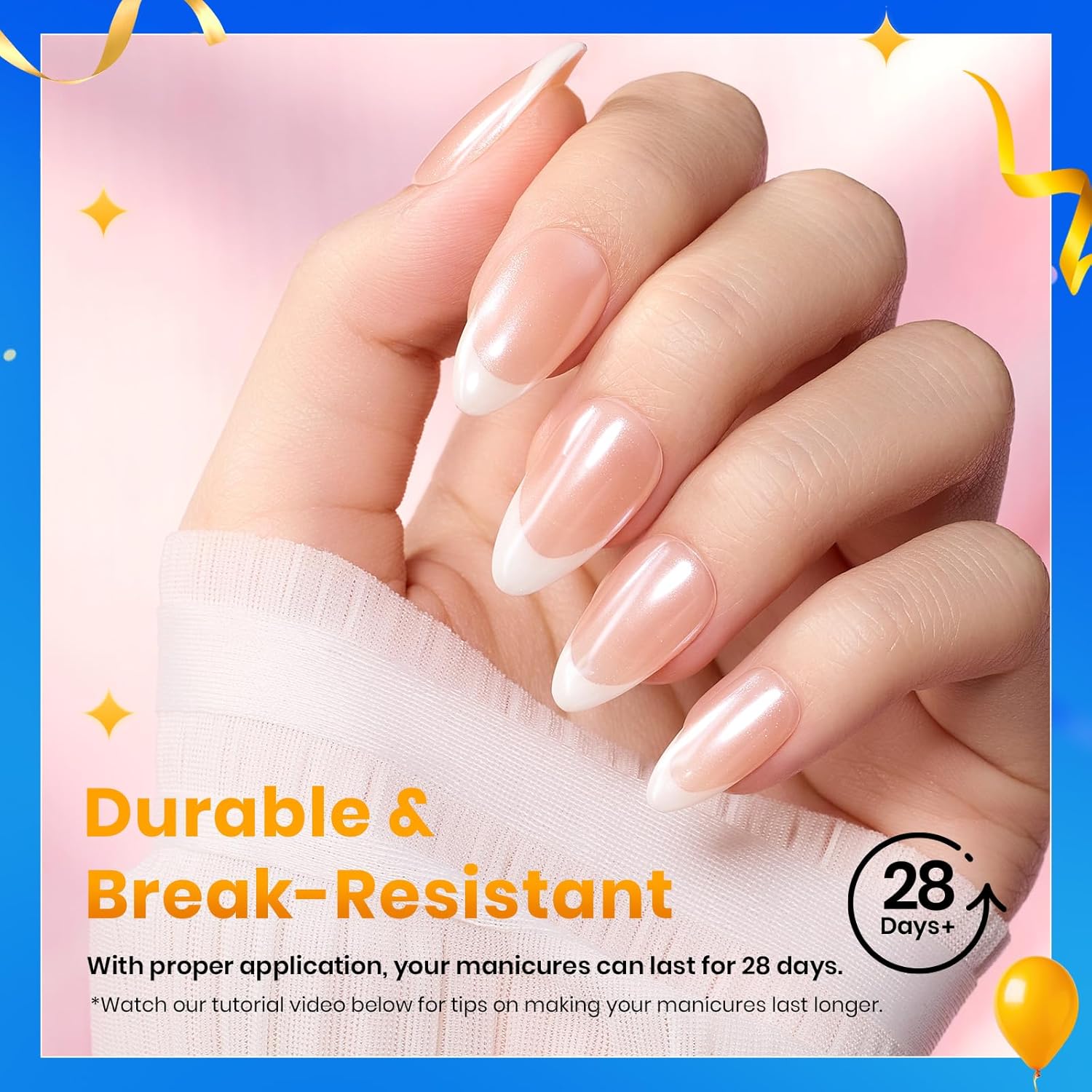 Beetles Short Almond Nail Tips: 12 Sizes 288 PCS Half Matte Full Cover Gel Tips Clear Acrylic Gel Nail Tips Almond Shape for DIY Extension-Velvo Beauty