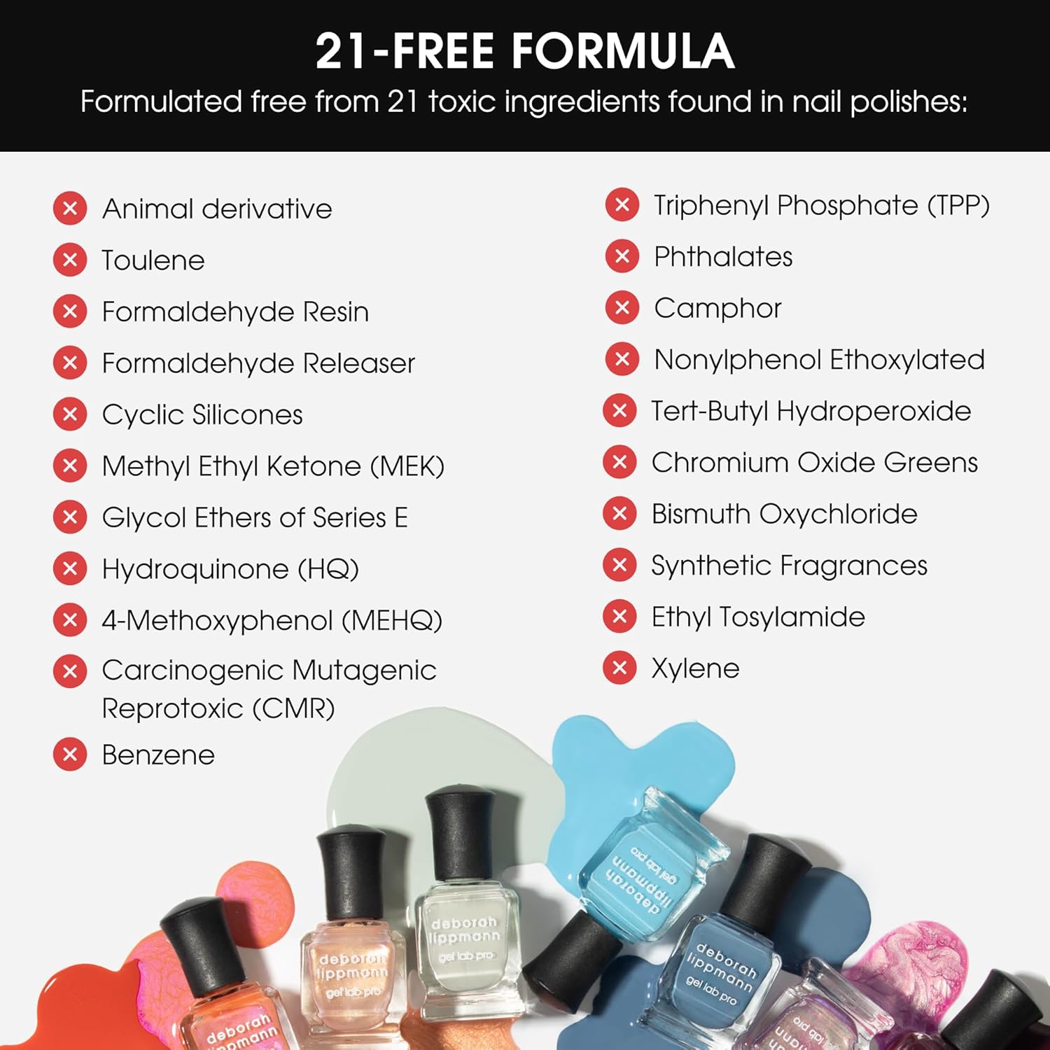 Deborah Lippmann Gel Lab Pro Nail Polish Set, Treatment Enriched Formula for Nail Health, Wear, and Shine, Vegan, No Animal Testing, 21 Free Formula-Velvo Beauty