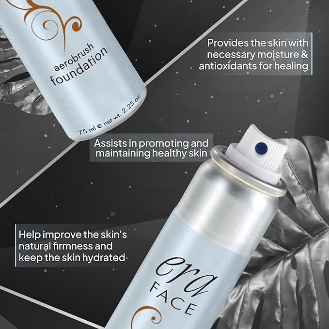 ERA Face spray makeup (R9 Chestnut - 2.25 oz) - airbrush foundation, everyday, buildable, professional spray on cosmetics by Era Beauty-Velvo Beauty