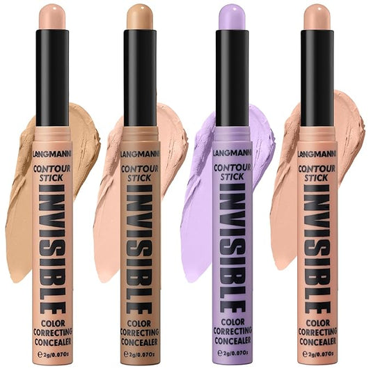 LANGMANNI Multi-Use Face Contour Stick,Highlighter & Concealer Stick, Combo Use For Correcting Color Balancing (#03+#04+#05+#06, 4 Count (Pack of 1))-Velvo Beauty
