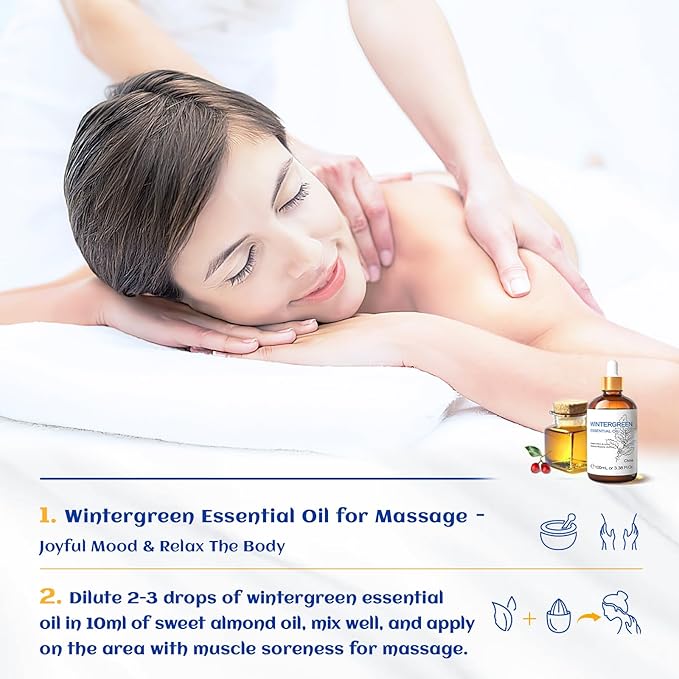 HIQILI Wintergreen Essential Oil,100% Pure Natural,for Diffuser-Inhalation Therapy - 3.38 Fl Oz-Velvo Beauty