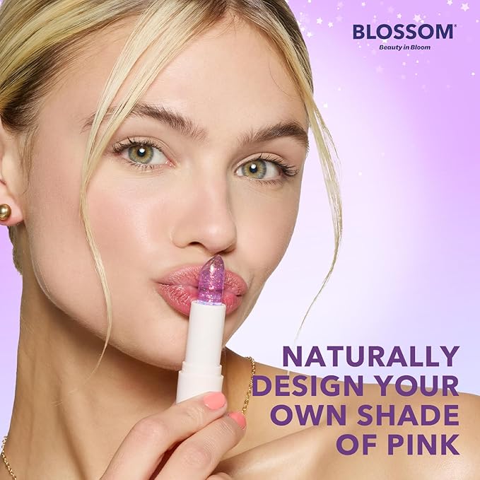 Blossom pH Adjusting Shimmering Lip Balm Moisturizing Glitter Sparkle Lip Balm, 0.12oz./3.5g, Diamond-Velvo Beauty