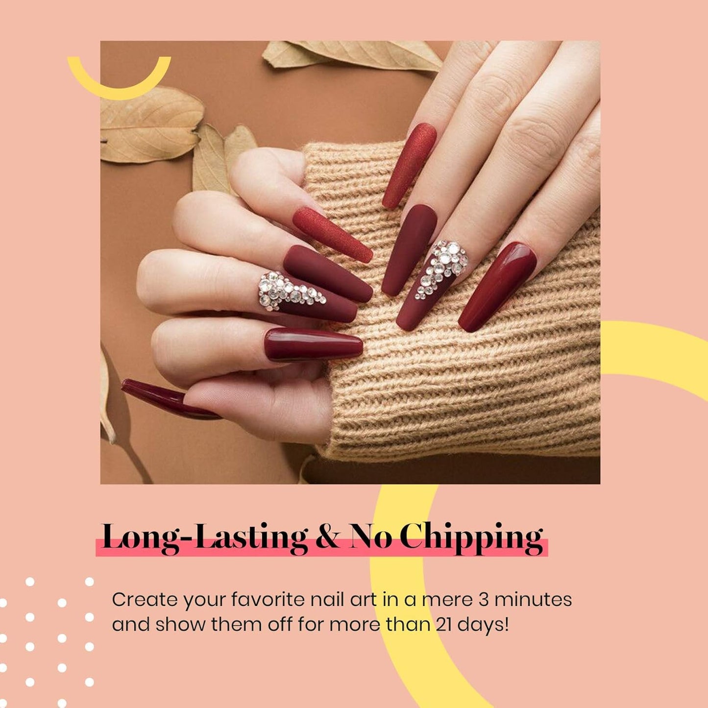 Beetles Burgundy Red Gel Polish – Blanchett Maroon Gel Nail Polish, 15ml Dark Plum Red Color UV Lamp Soak Off Manicure DIY at Home Nails Gifts for Women-Velvo Beauty