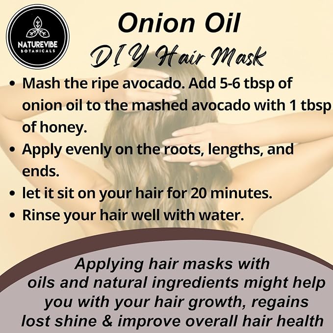 Naturevibe Botanicals Onion Oil 32 oz – 100% Pure Cold-Pressed Nourishing Hair & Skin Oil | Sulfur-Rich for Stronger Hair Growth & Scalp Health-Velvo Beauty