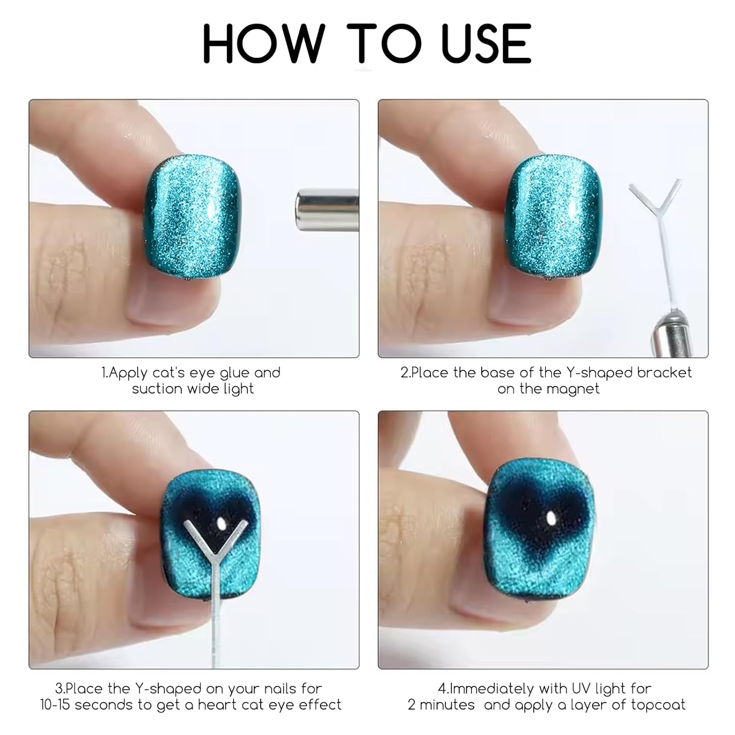 24 Pcs Cat Eye Magnet for Nails + 3 Y-Shaped Metal Brackets for Heart Cat Eye Effect Cylindrical Nail Magnet Magnetic Beads Magnet Double Ended Flower Magnet Stick for Cat Eye Nail Polish-Velvo Beauty
