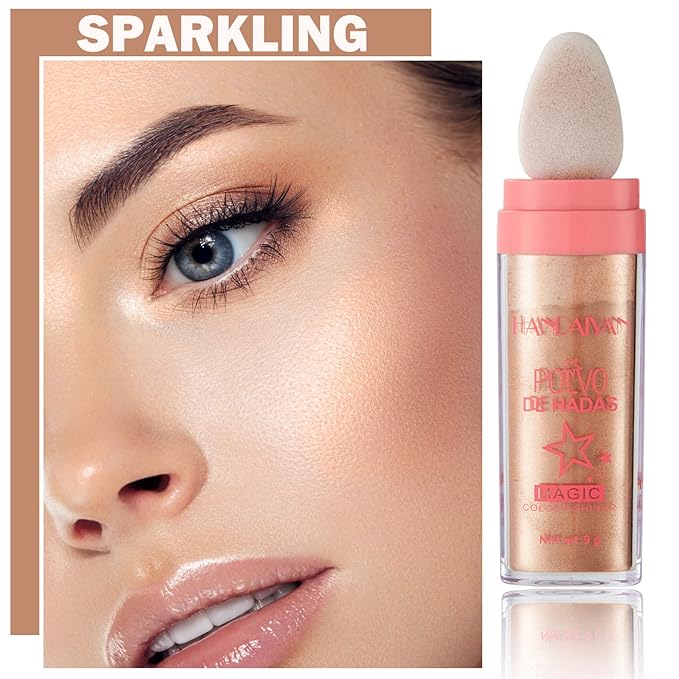 Polvo De Hadas Body Shimmer Glitter Highlighter Powder Makeup,High Gloss Sparkle for Face Body Hair,Create The Most Sparkly And Attractive Glitter Makeup - Bronze-Velvo Beauty