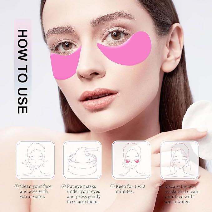 5 Pairs Under Eye Patches - Silicone Reusable Eye Patches Reduce Wrinkles and Fine Lines, Pair With Metal Eye Cream Applicator, Under Eye Mask for Skin Care Effect to Reduce Wrinkles Fine Lines-Velvo Beauty