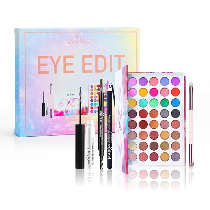 All in One Makeup Kit for Women Full Kit Girls Makeup Gift Sets Xmas Essential Bundle Include Eyeshadow Palette Lipstick Blush Concealer Eyeliner Mascara Foundation Brush Eyebrow Pencil-Velvo Beauty