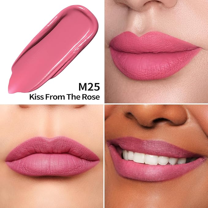 Oulac Matte Liquid Lipstick 2 PCS Set, Long Lasting Lipstick Waterproof Lip Stain, No Transfer, Creamy High Pigmented Formula with Rose Oil, Vegan [M09+M25]-Velvo Beauty