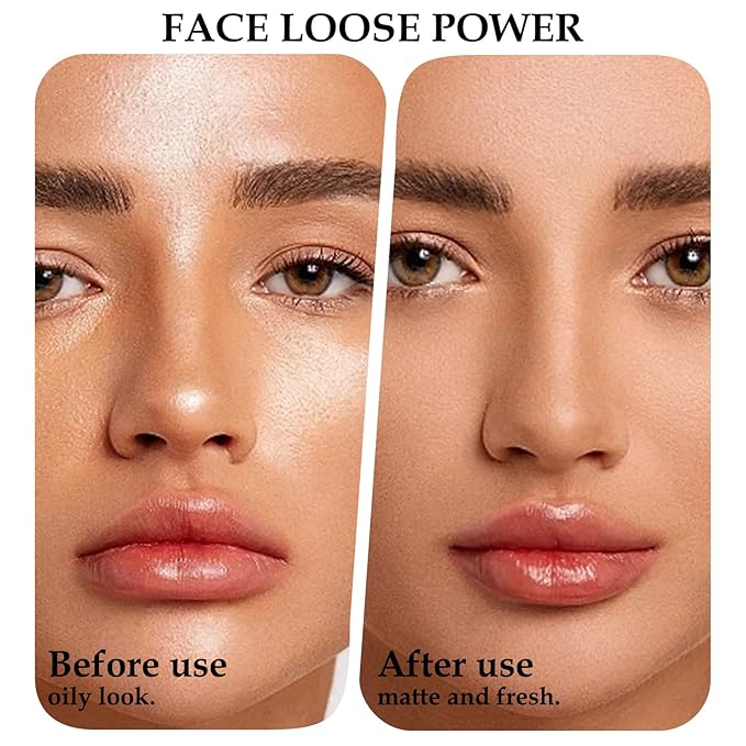 Boobeen Loose Face Powder Translucent Setting Powder Oil Control Loose Powder, Soft Focus Effect Makeup Loose Setting Powder, Lightweight Shine Control Matte Finishing, with Puff-Velvo Beauty