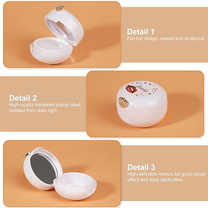 2 Pack Lip Balm Containers,Plastic Portable Empty Lip Balm Container with Mirror and Silicone Lip,Empty Lipstick Dispenser Box for Travel,Home-Velvo Beauty