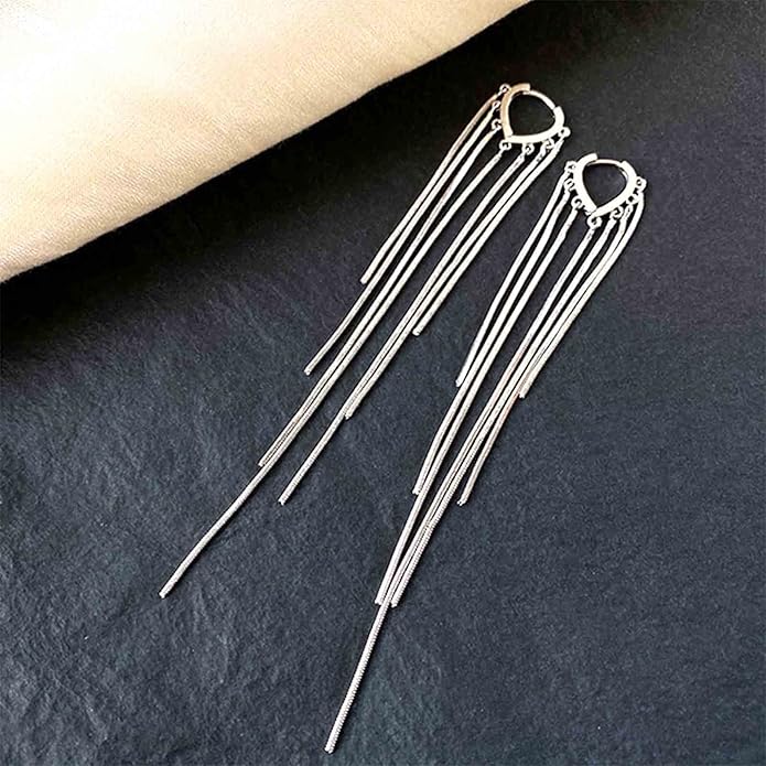 Boho Long Tassel Chain Earrings Fringe Drop Dangle Earrings Gold Dangling Chain Tassel Earrings Vintage Statement Earrings Jewelry for Women and Girls Gifts-Velvo Beauty