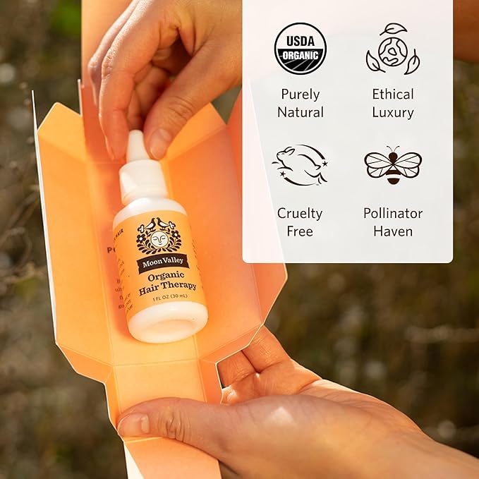 Moon Valley Organics Hair Therapy for Extra Thick Hair - With MCT Oil, Jojoba Oil, Argan Oil, And Rosemary - Reduce Frizz, Hydrate, Heal Damaged Hair-Velvo Beauty