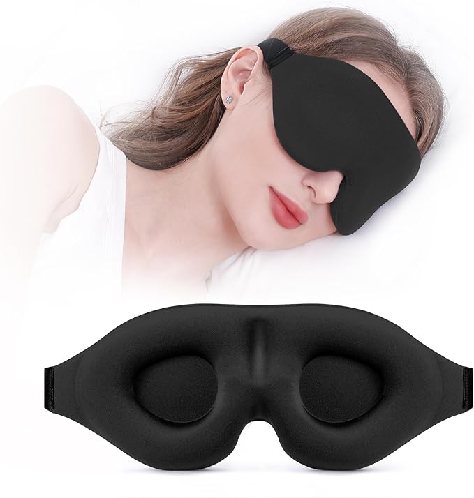 YIVIEW Sleep Mask for Side Sleeper, Complete Light Blocking 3D Sleeping Eye Mask, Soft Breathable Eye Cover for Women Men, Relaxing Zero Pressure Night Blindfold-Velvo Beauty