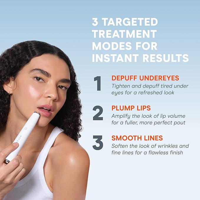 NuFACE FIX MicroWand Microcurrent Facial Device, FDA Cleared - Eyes, Lips & Lines Treatment with Serum Activator - Lip Plumper, Eye Depuffing Wand, Wrinkle & Smile Line Reducer, 3 On-the-Go Modes-Velvo Beauty