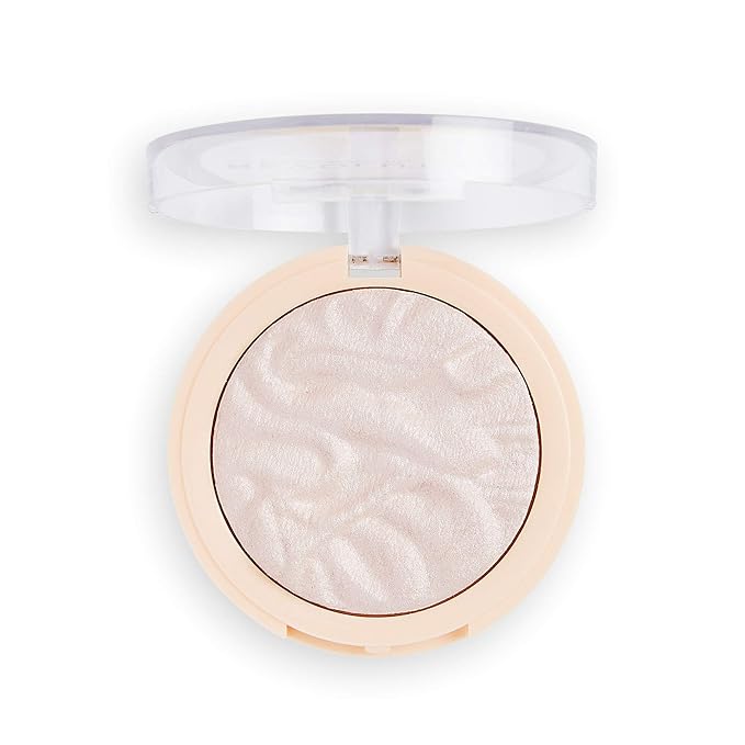 Revolution Beauty, Reloaded Pressed Powder Highlighter, Intensely Pigmented for a High Impact Dewy Finish, Peach Lights, 0.22 Oz.-Velvo Beauty