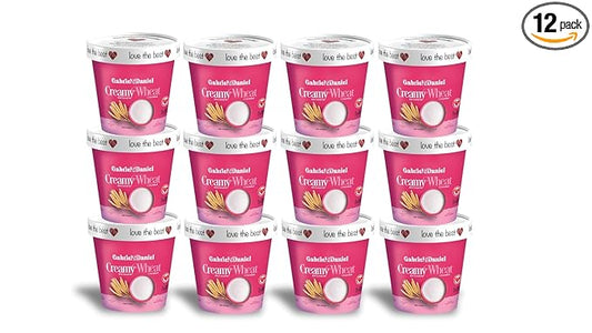 Gabriel & Daniel Organic Instant Creamy Wheat (Farina) Hot Cereal Cup – Non-GMO, Pure and Organic Breakfast Cereal – Rich in Iron & Vitamin C for a Nourishing and Quick Meal – Smooth & Creamy Texture (Pack of 12)-Velvo Beauty